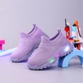 thumbnail image 2 of Toddler Light up Shoes Boys Led Sneaker Breathable Children First Walking Comfortable Athletic Casual Mesh Shoes Purple Size 6 Toddler, 2 of 5