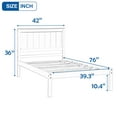 thumbnail image 3 of Wood Platform Bed with Headboard, Twin Bed Frame with Solid Pine Wood Slats Support and Headboard, Bed Frames for Twin Size Bed Bedroom Guest Room, White, LJ2431, 3 of 7