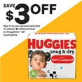 thumbnail image 4 of Huggies Snug & Dry Baby Diapers, Size 3 (16-28 lbs), 88 Count (Select for More), 4 of 16