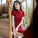 thumbnail image 2 of Vestido Cheongsam de novia, vestido de compromiso de verano para mujer, de alta gama, elegante, largo, con encaje inclinado, 2 of 6