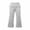 Light Gray, variant on Girls Foldover Waist Cropped Flare Leg Pants Elastic Breathable Knit Capri Bootcut Casual Yoga Bottoms Size:5-6 Years