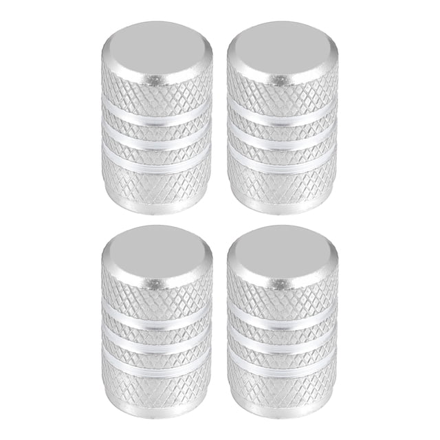 Tapas de vástago de válvula de neumático universal, tapas de vástago de válvula para coche, SUV, bicicleta, camiones, motocicletas, 17mm, aleación de aluminio, tono plateado, 4 Uds.
