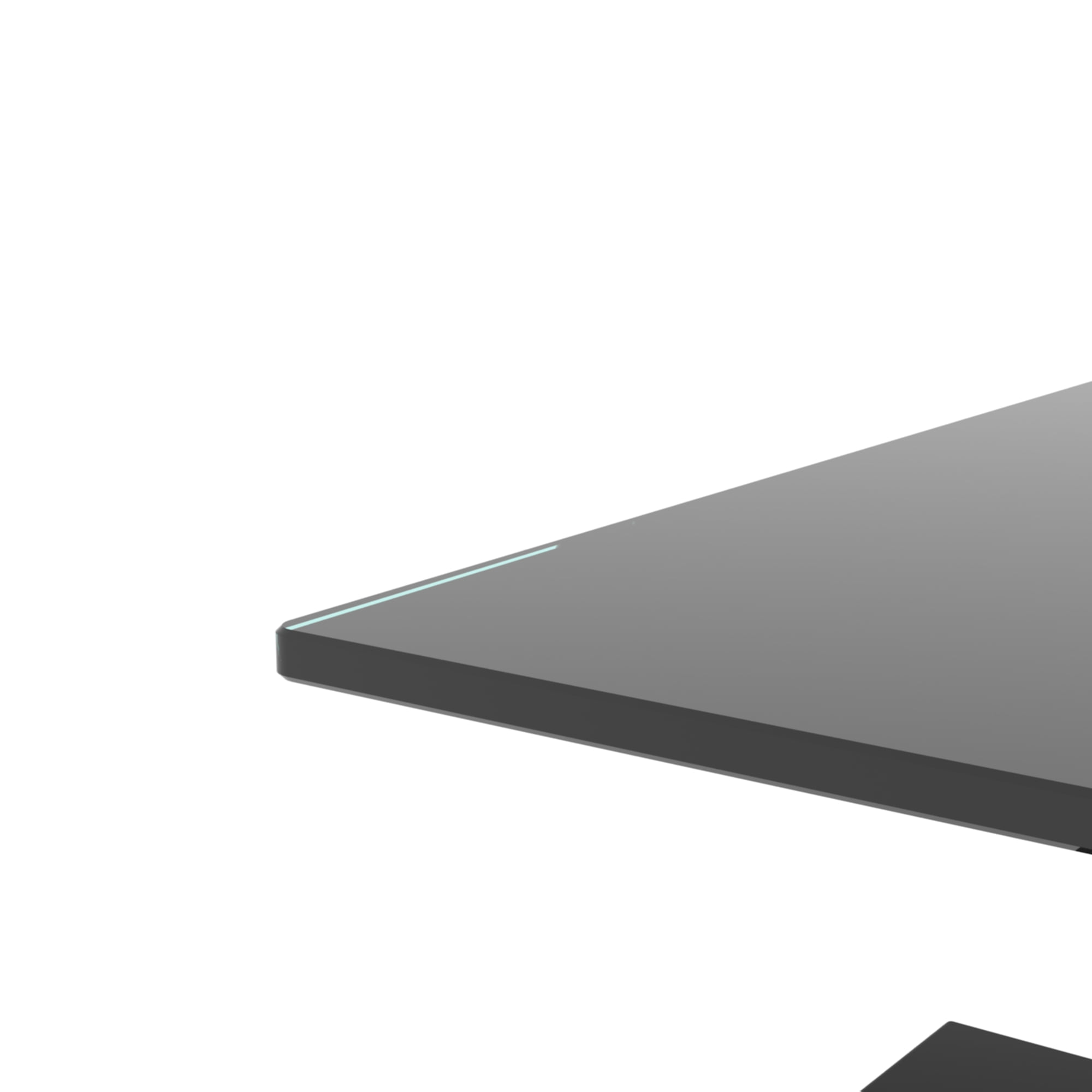 BJSN Coffee Table Glass Top Rectangular End Table Black Metal Legs for Modern Living Room