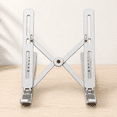 thumbnail image 4 of VerdeVida Laptop Stand, Portable Laptop Holder Computer Stand for Desk, Metal Foldable Laptop Riser with 6 Levels Height Adjustment, Compatible with MacBook, HP, Lenovo, Dell, Silver, 4 of 7