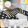 thumbnail image 2 of Thin Gold Bedding Duvet Cover Set Twin 4 Pieces Line Dispatchers Dispatch Communications Officer American Flag Bedding Set with Zipper Closure,1 Comforter Cover 68x86 In 1 Flat Sheet&2 Pillow Cases, 2 of 7
