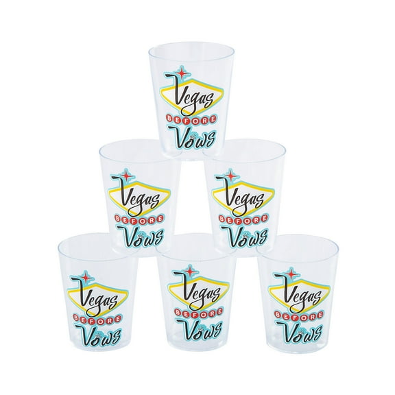 Vegas Before Vows Plastic Shot Glasses - 24 count