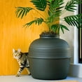 thumbnail image 3 of Caja de Arena Oculta Good Pet Stuff Gamuza Negra con Plantas Artificiales y Filtro de Olor para Gato, 3 of 14