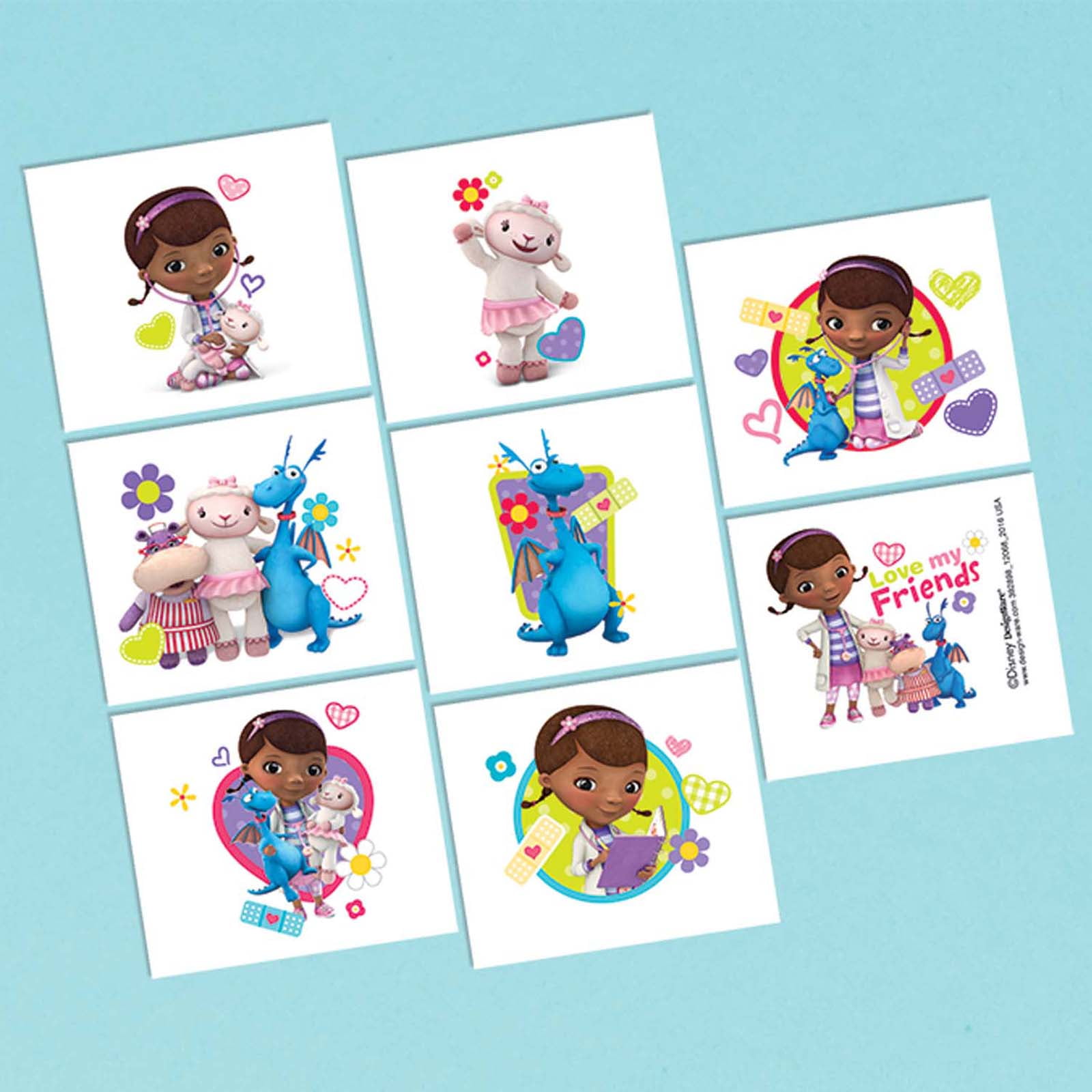 Doc McStuffins Tattoos x 12 pieces Birthday Party Party Favours Temp Tattoos 