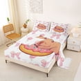 thumbnail image 2 of Erosebridal Capybara Lover Full Size Sheets,Cartoon Mouse 3D Pink Doughnut Bed Sheets For Girls Kids 4-Piece, 2 of 6
