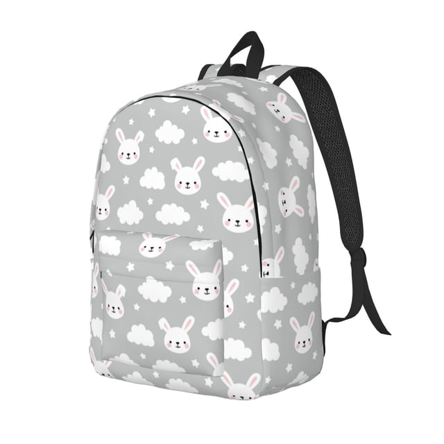 Fotbe Rabbit And Cloud Mochila de Lona con Estampado, Mochila Duradera, Mochila Versátil de Alta Calidad, Mochila Compacta Vintage-Small
