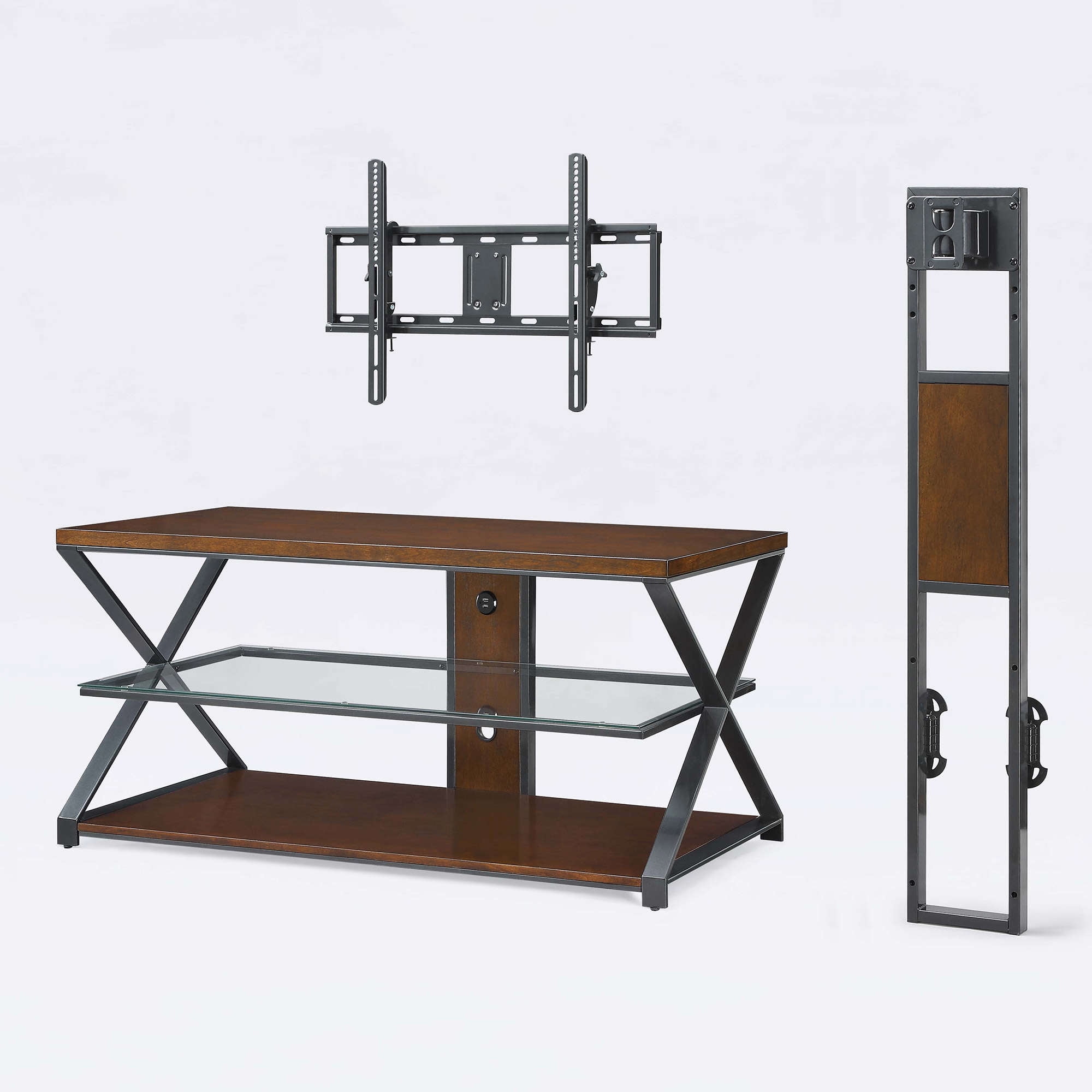 Jaxon 3 In 1 Cognac Tv Stand For Tvs Up To 70