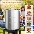 thumbnail image 3 of 30QT Aluminum Stock Pot with Strainer Basket, Steamer Rack & Lid, Large Boiling Pot for Sea, Turkey, Tamales, Outdoor Cooking, Backyard Parties, Camping, Silver, 3 of 6