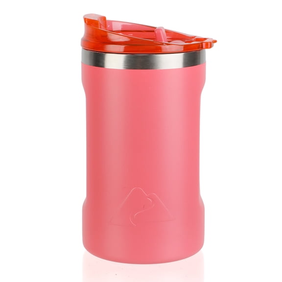 Ozark Trail 16oz Ceramic Lined Stainless Steel Can Tumbler with 2-in-1 Lid, Coral