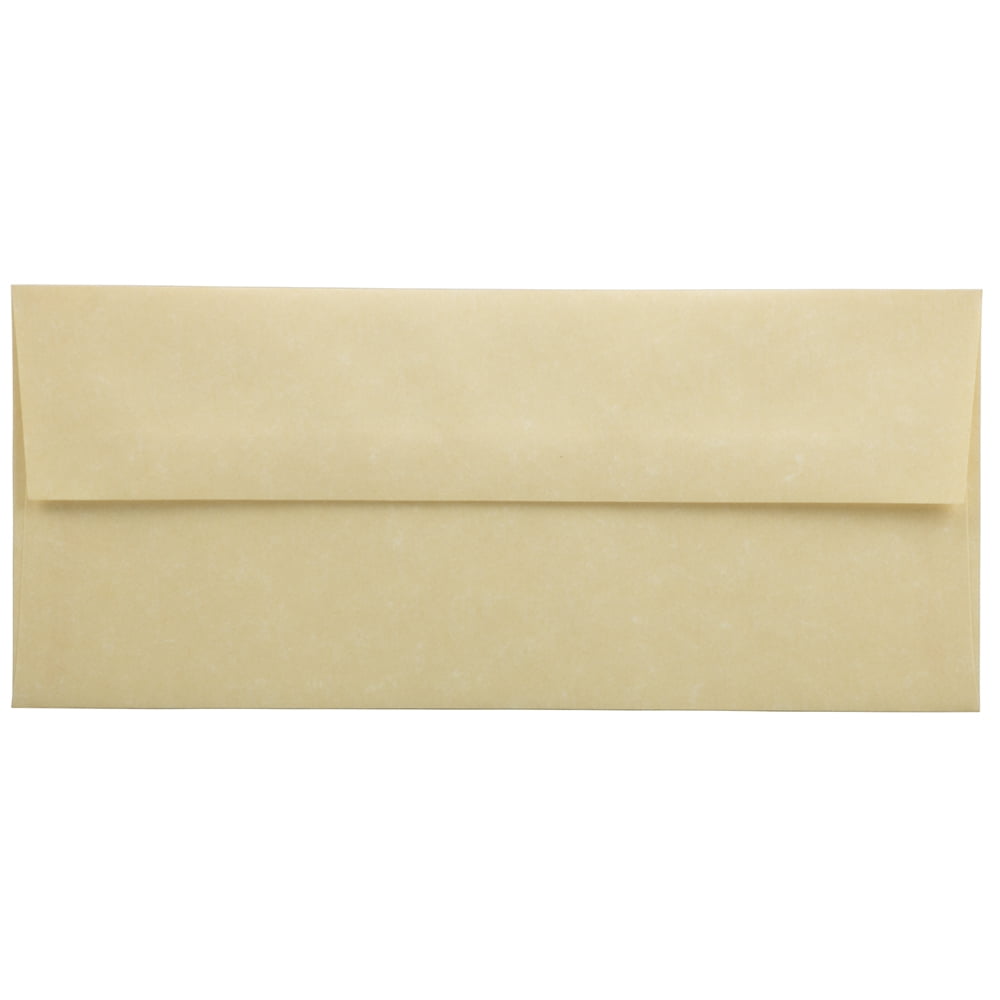 JAM PAPER 10 Business Parchment Envelopes 104.8 x 241.3 mm (4 1/8" x 9 1/2") Antique Gold