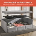 thumbnail image 5 of Besto 5 Seat Modular Couches and Sofas Sectional Sleeper Sofa Bed with Storage Ottoman, Light Gray, 5 of 15