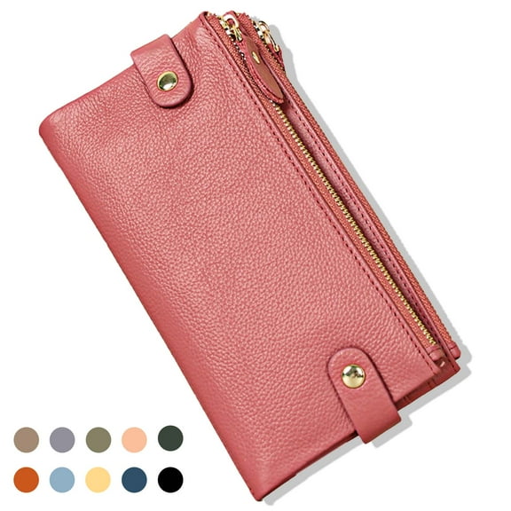 Egoelife Women Wallet Leather Tri-fold Ladies Purse Cute Small Zipper Pocket Lightweight Coin Cash and Card Holder with ID Window