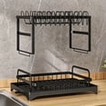 thumbnail image 6 of Large 2 Tier Dish Drying Rack with Drainboard, Rustproof Stainless Steel Kitchen Dish Drainer Set with Utensil/Cup/Cutting Board Holder, Space Saving Countertop Organizer, Black, 6 of 6