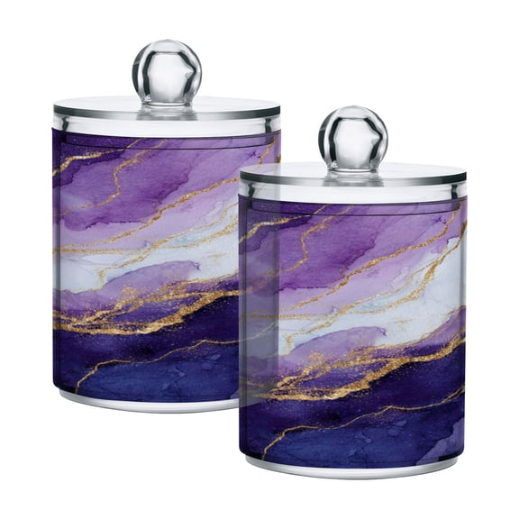 High-value clear storage jars keep life organized and within reach one sizex2 Abstract Dark Purple Marble