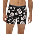 thumbnail image 2 of Cauagu black white Skull bone Print Men's Boxer Briefs, Funny & Cute Underwear Elastic Waistband Briefs Ideal Gift for Men,1-Pack, 2 of 7