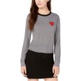 thumbnail image 1 of Carbon Copy Womens Heart Embellished T-Shirt, Black, Medium, 1 of 1