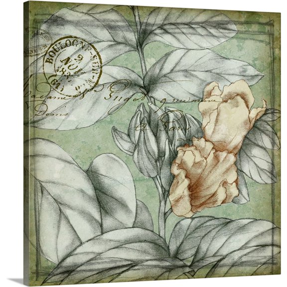 Great BIG Canvas | "Postmark Tropicals III" Canvas Wall Art - 30x30