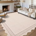thumbnail image 5 of Garvee 5'x7' Scalloped Washable Area Rug Solid Border Carpet with Non Slip Backing, Soft Low Pile Rug for Living Room Bedroom Home Office, Beige, 5 of 10