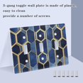 thumbnail image 3 of Yayeee Toggle Light Switch Wall Plate 2-Gang 4.56"x4.48" Decorative Outlet Cover, Blue Hexagon Pattern, 3 of 7