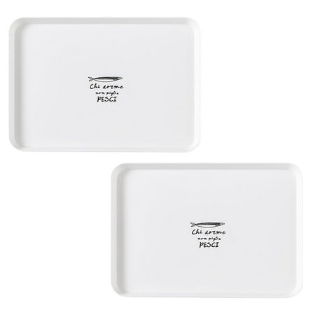 

2PCS Nordic Style Food Serving Tray Plastic Dessert Plate Snack Dish Tableware for Home Hotel (Fish)