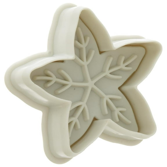 Ateco 1980 Snowflake Plunger Cutters, for Cutting Decorations & Direct Embossing, Spring-loaded Handle, Food Safe Plastic