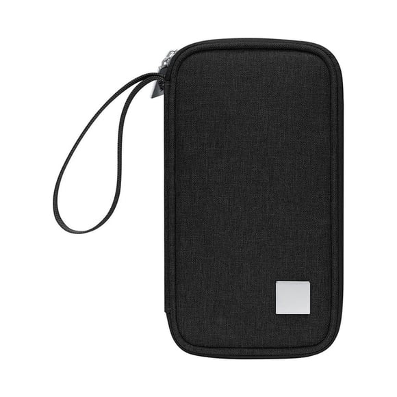 Matsuzay Bolsa de almacenamiento digital Cremallera Gran capacidad Estuche de transporte ligero Malla Paquete de transporte Cargador Auricular Almacenamiento y organización del hogar negro 2