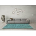 thumbnail image 3 of Ahgly Company Indoor Square Oriental Light Blue Industrial Area Rugs, 8' Square, 3 of 4