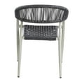 thumbnail image 4 of Furniture of America Clark Aluminum Patio Dining Chair in Light Gray (Set of 2), 4 of 13
