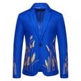 thumbnail image 1 of Styesk Vestes pour Hommes Style Décontracté Imprimé Bouton Blazer Col Rabattu Costume Manches Longues, 1 of 7