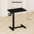 thumbnail image 3 of Costway C Shaped Side Table Height Adjustable Overbed Bedside Table with Hook & Cup Holder Black, 3 of 10