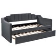 thumbnail image 3 of MODERNLUXE Lit de Jour Taille Simple avec Lit Gigogne, Cadre de Lit Rembourré pour Chambre Salon, Noir, 3 of 7