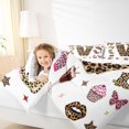 thumbnail image 4 of Feelyou Teens Leopard Print Queen Comforter Set, Monogrammed V Bedding Comforter Set, 3pcs, 4 of 8