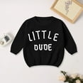 thumbnail image 2 of CAICJ98 Little Dude Newborn Outfit Baby Boy Girl Knit Sweater Long Sleeve Pullover Sweatshirt Toddler Fall Winter Clothes Black,0-3 Months, 2 of 6