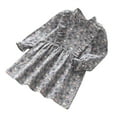 thumbnail image 1 of Besolor Toddler Girls Long Sleeve Dress Floral Printed Ruffle Round Neck A-Line Flowy Fall Spring Dress 3-7 Years, 1 of 3