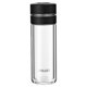 thumbnail image 1 of Yuarrent Botella de agua de vidrio, portátil, de Color sólido, transparente, a prueba de fugas, termoaislante, taza para beber, regalo con infusor de Teteras Negro Yuarrent HA080623-01, 1 of 6
