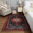 thumbnail image 6 of DweIke Traditional Vintage Overdyed Retro Accent Rug,Non-Slip Boho Ethnic Non-Shedding Christmas Decor Carpet for Living Room/Bedroom 2'x3' Red, 6 of 6