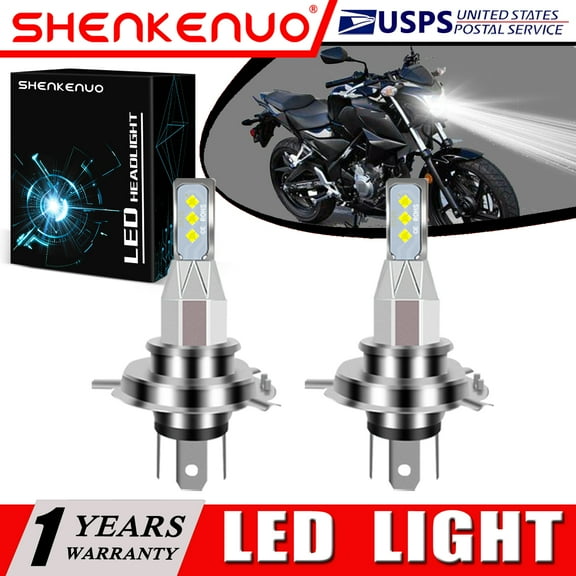 SHENKENUO For Honda CB300F 2015-2017 2X 9003 H4 LED Headlights Bulbs 55W High Power White,Pack of 2,C150