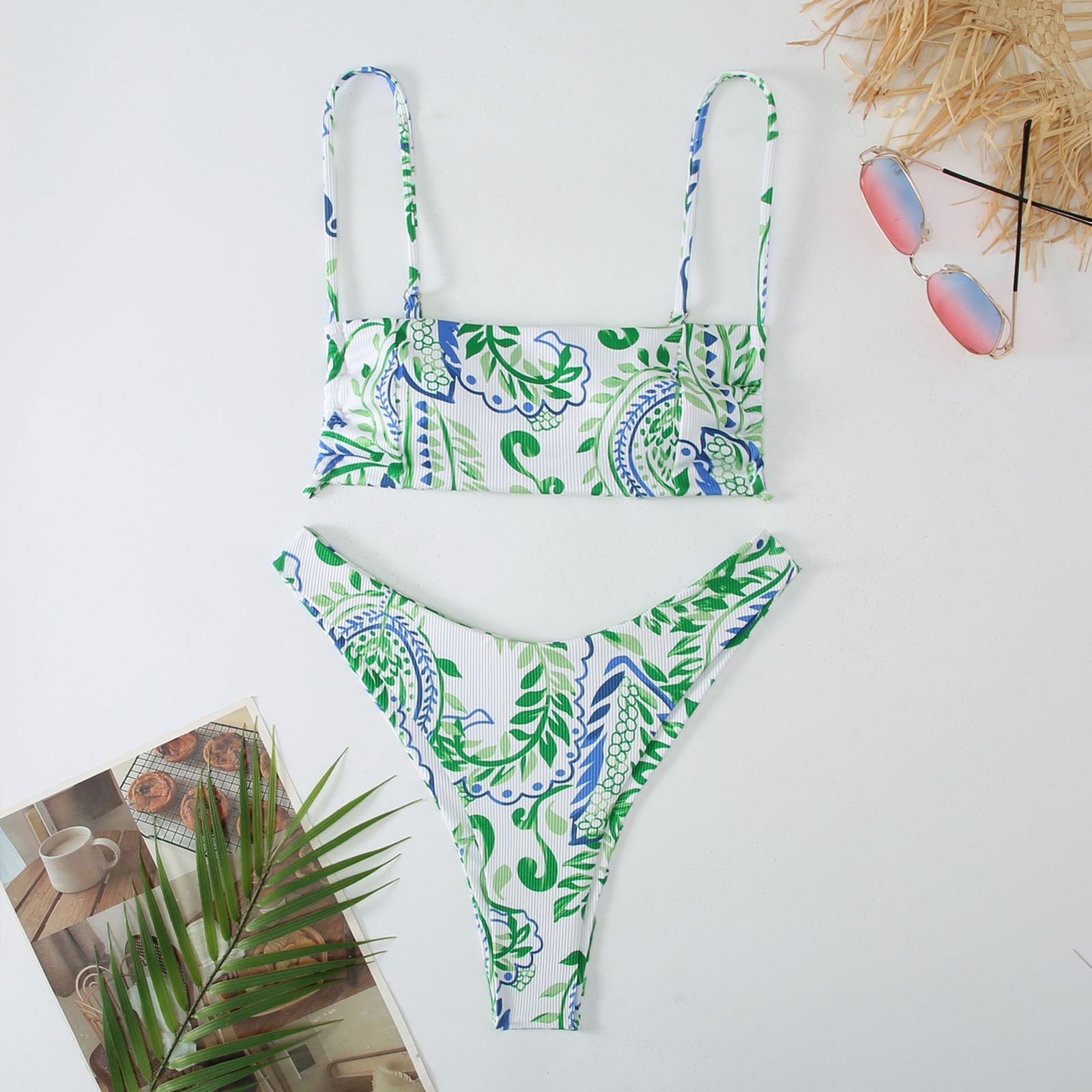 aDJFDGT 2024 Romper Swimsuits Women New European and Floral Sexy Bikini ...