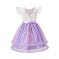thumbnail image 6 of Toddler Girls Summer Double layered Tutu Dress Tulle Dresses Fluffy Sundress with Sequined Mesh & Bowknot Belt Party Princess Outfit for 4-5 T Kids, Purple, 6 of 14