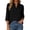 Black, variant on Women Stand Collar Split Neck Half Placket Elbow Sleeve Relaxed Fit Side Pocket Solid Tone Casual Transitional Season Layering Blouse Assorted Tone Selection Option (Army Green,L)