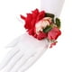 thumbnail image 5 of Pulseras de flores de plástico para boda, para novia, dama de honor, muñeca y mano rojo, 5 of 5