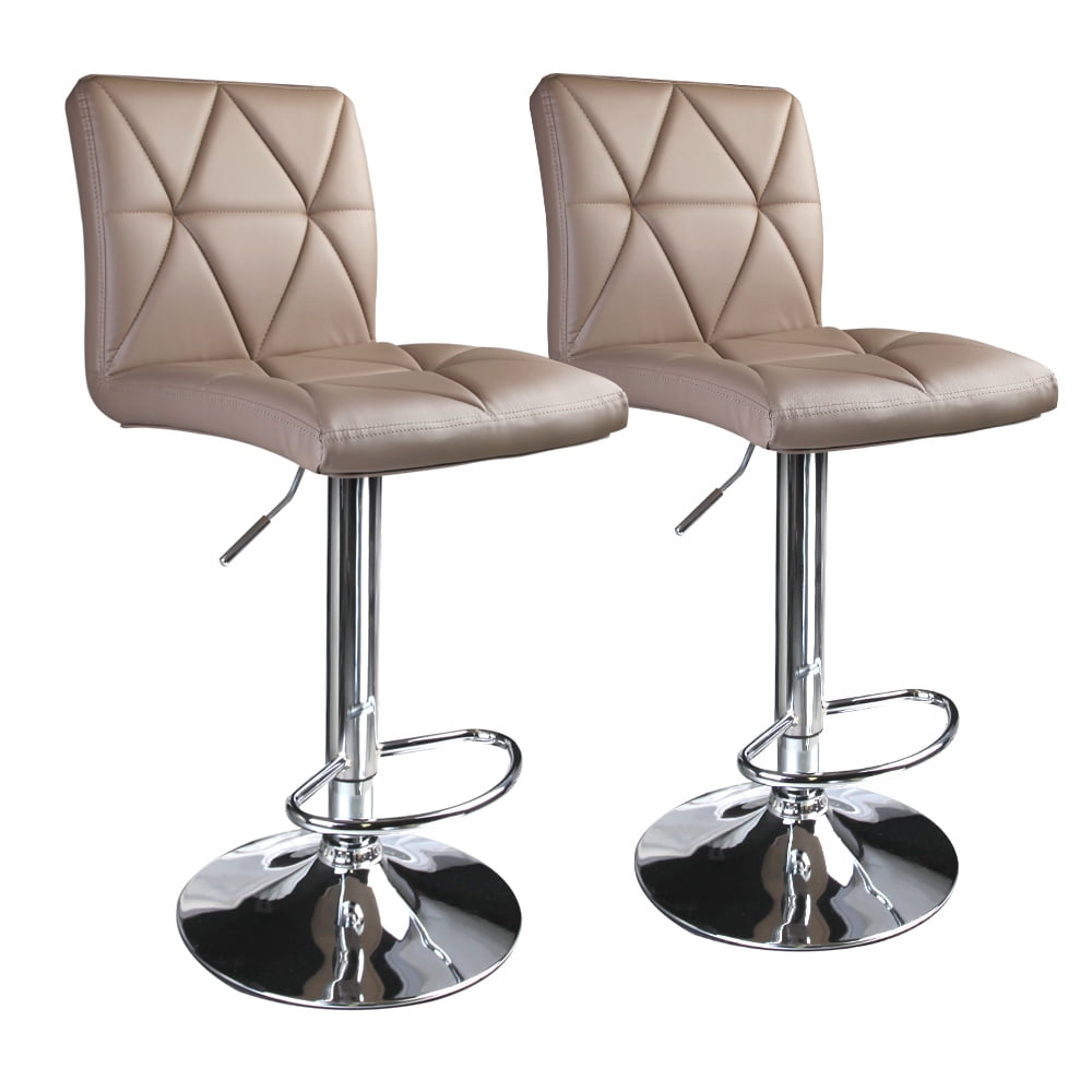 Leader Accessories Square Back Diagonal Line Adjustable Bar Stools, Set