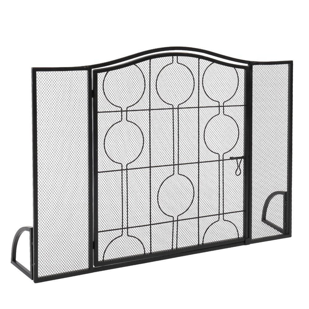 Zimtown Single Door Curved Top Thin Line Round Decorative Iron