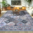 thumbnail image 5 of Ultrug Boho Vintage Rugs Floral Printed Area Rug Soft Carpet for Living Room Bedroom Home Decor,4'x6',Blue, 5 of 7