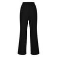 thumbnail image 3 of XFLWAM Women's Work Dress Pants High Waist Wide Leg Flare Pants Business Office Casual Slacks Trousers with Pockets Black XXL, 3 of 5