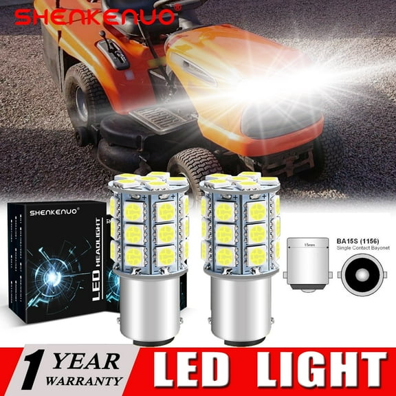 SHENKENUO SUPER BRIGHT LED light bulbs For Husqvarna YT42XLS YT46LS lawnmower mower tractor,6000k White,Pack of 2